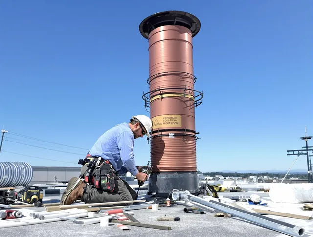 Installed chimney liner by Groton Chimney Sweep in Groton, CT