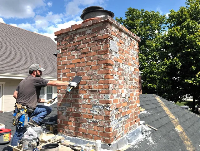 Completed chimney rebuild by Groton Chimney Sweep in Groton, CT