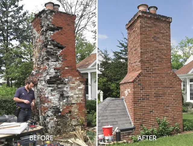 Groton Chimney Sweep performing a full chimney restoration in Groton, CT