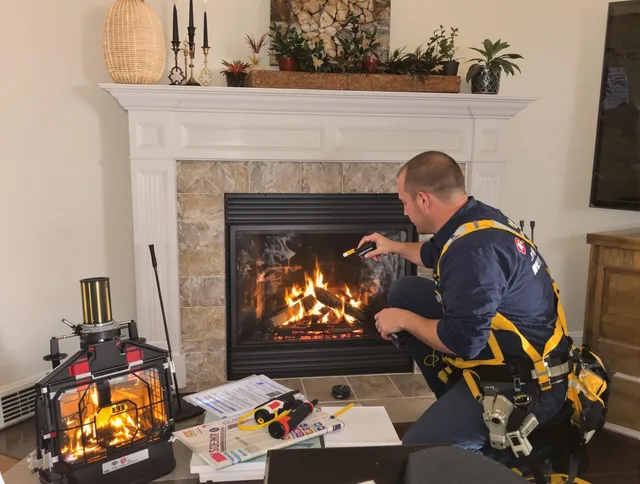 Safety-focused fireplace inspection by Groton Chimney Sweep in Groton, CT