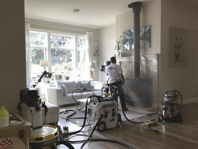 Soot removal service by Groton Chimney Sweep for a fireplace in Groton, CT